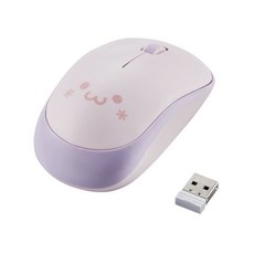 ELECOM M-IR07DRSPF 表情無線靜音滑鼠 左右手適用 小巧好掌握, 紫-粉-(M-IR07DRSPF3-G)