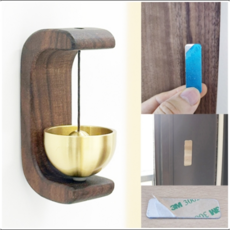 케이틴 원목 우드 도어벨 풍경종 자석 원목 현관종 1개, 월넛