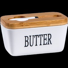 버터통 세라믹 버터 나이프 접시 세트 그릇 카페, 뉴 투명 글라스 650ml 평면, 1개