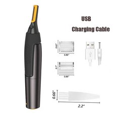 얼굴 트리머 전기 면도 안전 관리 머리 남성용 제모 면도기 수염, 2) 그레이, 없음