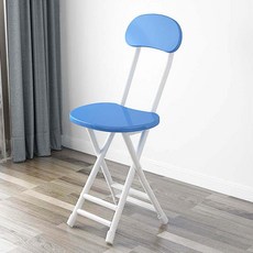 미니 접이식 의자 실내 야외, 1인용, 등받이 의자 블루 45cm