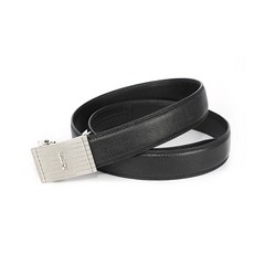 ELLE HOMME 品牌自動扣皮帶-水平條紋大E