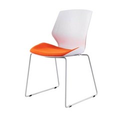 s형 의자 기본형 편한 오렌지 학원 사무실 회사 컴퓨터 타입 설명, 화이트+블랙 (블랙 솔리드 튜브)