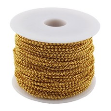 구슬줄라인 줄진주 구슬줄 비즈체인 줄비드 만들기재료, 1개, 진주체인2mm(골드)