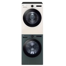 LG전자 트롬 드럼세탁기 + 건조기 + 스태킹키트 FX24GNG-GNG 24kg + 20kg 세트 방문설치, (안심설치) 베이지+그린, FX24GNG-ENE