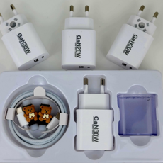 초고속 멀티 충전기 국산 아이홈 Gan65W 30W 20W C타입 2포트 PD PPS 60W블레이디드충전케이블 난연PVC커버 단선방지탭포함, 1세트, 화이트 30W