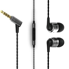 SoundMAGIC E80C 유선 이어버드 마이크 포함 HiFi 스테레오 오디오 애호가 이어폰 소음 차단 인이어 헤드폰 편안한 핏 슈퍼 베이스 블루 166197, 블랙