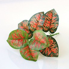 嘉義出貨 仿真植物 假綠植 龜背芋 綠蘿 植物牆配件 草坪植物牆配飾 仿真植物牆配材 壁掛草 仿真草坪綠植牆 柵欄裝飾品, 9叉紅冰氺, 1個