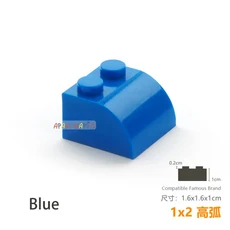 20 개/몫 DIY 블록 빌딩 벽돌 Radian 1X2 교육 조립 건설 완구 어린이를위한 크기 호환 브랜드, 02 Blue