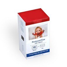 [호환] 올데이 컴퍼니 캐논 셀피 포토용지 사진 인화지 포토프린터 KP-108 CP1300 CP1500 CP1200 CP910 잉크 카트리지, KP-108 4x6