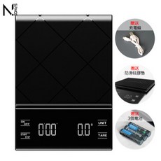 【N.SPACE】LED電子秤 料理秤 烘焙秤 咖啡秤 廚房秤 電子磅秤 磅秤 食物秤 廚房電子磅秤 可充電款 帶計時款, 1個, 黑色電子秤(充電款), N.SPACE LED電子秤