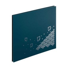 LIHIT LAB. 日本進口 全開 放置型 朱印帳 御朱印帳 經摺裝筆記本, 1個, 03.深藍 85050, 深藍