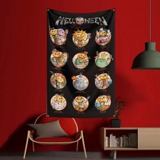 헤비 록 밴드 플래그 폴리 에스터 디지털 인쇄 배너 침실 벽 예술 야외 태피스트리 장식, 1개, 3. KK1054