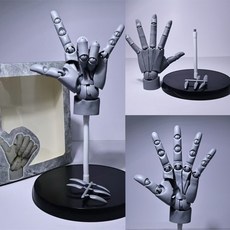 손가락 모형 소묘 피규어 골격 그림 드로잉 수동식 모델, SHF 회색 왼손 스탠드 포함, 1개