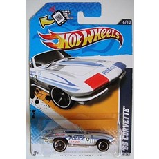 해외 마텔 HOT WHEEL HW 메인 스트리트 '12 화이트 '65 코르벳 경찰 K-9 유닛 610 미국매장정품+ 1852030