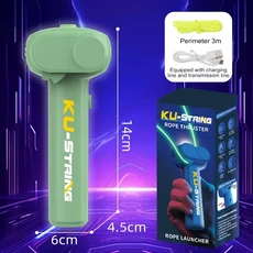 어둠 속에서 빛나는 로프 발사기 장난감 | 휴대용 비행 슈터 인터랙티브 키즈 라소 파티 및 선물용 감압 재, 04 268-29-Green