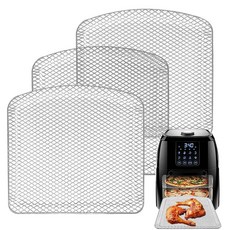 셰프맨 6.3QT 4-in-1 디지털 에어프라이어 오븐용 GWBSXM 에어프라이어 드립 트레이 3개 9.53'' 9.53'' 0.59'' 스틸 에어프라이어 플레이트 교체 부품, 1 Air Fryer Basket for Chefman