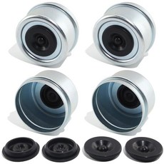 GREPS D 4pcs 1 98인치 트레일러 허브 더스트 캡 스핀들 베어링 컵 그리스 커버 및 2000 3500파운드 보트 EZ 윤활유 RV 액슬용 추가 고무 플러그, 5 2 44 Trailer Hub Caps 4pcs