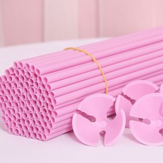 파리스 풍선 컬러 컵스틱 세트, 100개, 핑크