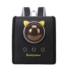 Sandysnow 寵物外出雙肩揹包 貓咪太空艙便攜, 黑色, 1個