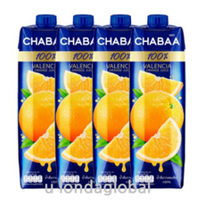 차바 발렌시아 무설탕 오렌지 과일 주스, 1L, 1개