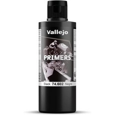 발레호 - 표면 프라이머 색상 블랙 아크릴 200ml 6.76 fl.oz 매트 마감 및 빠른 건조 에어브러시에 완벽하며 피규어 스케일 모델에 대한 뛰어난 접착력, Black Primer 200
