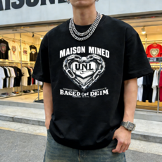 퓨어몰링 남자 캐주얼 빅사이즈 순면 반팔티 남녀공용 라운드넥 오버핏 반팔 티셔츠