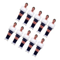 10Pcs 작은 축구 테이블 축구 피규어 축구 대체 선수 하드 플라스틱 축구공 사용하기 쉬운 남자, White