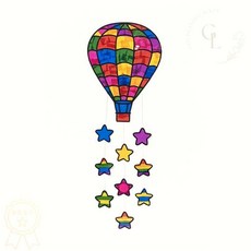 민화샵 썬캐쳐 모빌 만들기 DIY 열기구 아크릴 창가 장식 인테리어 미술 교구 1개입