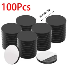 자기 접착 스티커가 있는 유연한 원형 마그네틱 도트 학교 사무실 공예품용 소형 자석 DIY 프로젝트 20x2mm, 02 100PCS
