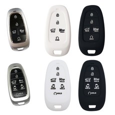 제사오스토어 현대 스타리아 실리콘 키케이스 관리용품 5버튼 심플 키홀더, 02.키케이스 7버튼/블랙