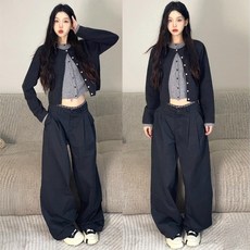 여성 부드러운 프렌치 스타일 루츠핏 페어리스 니트 가디건