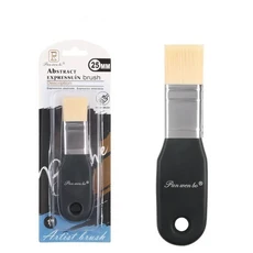 나무 손잡이 페인트 브러시 나일론 소프트 스트로크 수채화 벽 25mm 75mm 팁