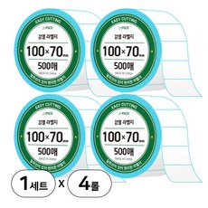 제이팩 감열 롤 라벨지 100 x 70mm 500매 4개, 1세트