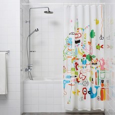 IKEA 浴簾桿 白色伸縮設計, 1個, 可延伸70-120公分