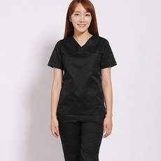 Segyeong 高彈性黑色手術服 女士上下套裝制服