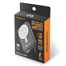 맥세이프용 무선 보조배터리 10000mAh, GM-Mvolt, 블랙