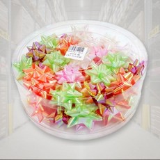 티엔에스 새한 레인보우리본 대형 선물포장 데코리본 50개입