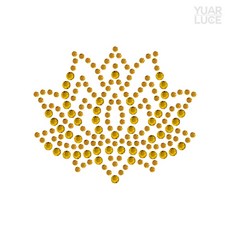 유아루체 인드라망 연꽃 (컬러옵션) - 리폼 불교 부처님 꽃 장식 큐빅 의류전사지, 1개, Gold