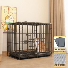 반려동물 케이지 철제 울타리 애완견 철장강아지집 반려견 보호장, 60x42x50 cm, 1개, 단층 [기본 패키지]