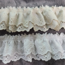 프렌치홈 국산 퓨어 2단 셔링, 1개, 화이트, 360cm