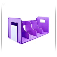 4단 책꽂이 파일꽂이 라벤더색 포인트 책상정리함 서류정리 수납함 1입