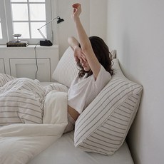 애프터홈 국내제조 다용도 워싱 삼각 침대 등받이 등쿠션커버, 모카