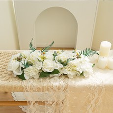 화예원 대형 테이블 조화 돌상 백일상 생신상, 화이트, 센터피스