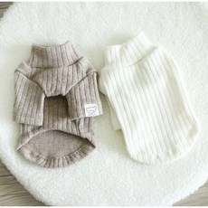 高領羅紋寵物衣服，柔軟舒適保暖，簡約時尚易穿脫，多尺寸可選, 1套, 奶咖