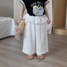 라라앤아이 레이스 프릴 와이드 팬츠 여아 여름 바지