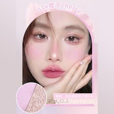 XIXI 雙色高光修容盤 提亮鼻影陰影輪廓一體盤 閃粉, 1個, 03 #櫻子CHERRY