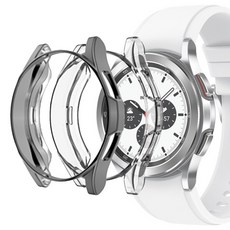 루아르모 갤럭시워치 TPU 풀커버 범퍼 케이스 2p 세트, 그레이, 투명