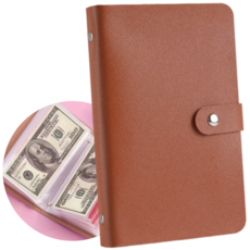 마루네 외국 지폐 수집 100장 앨범, 브라운, 1개, 50매