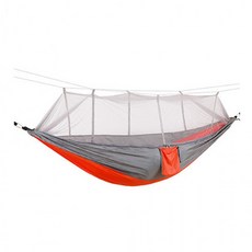 후니 캠핑용 모기장 해먹(그레이+오렌지) (260x140cm)